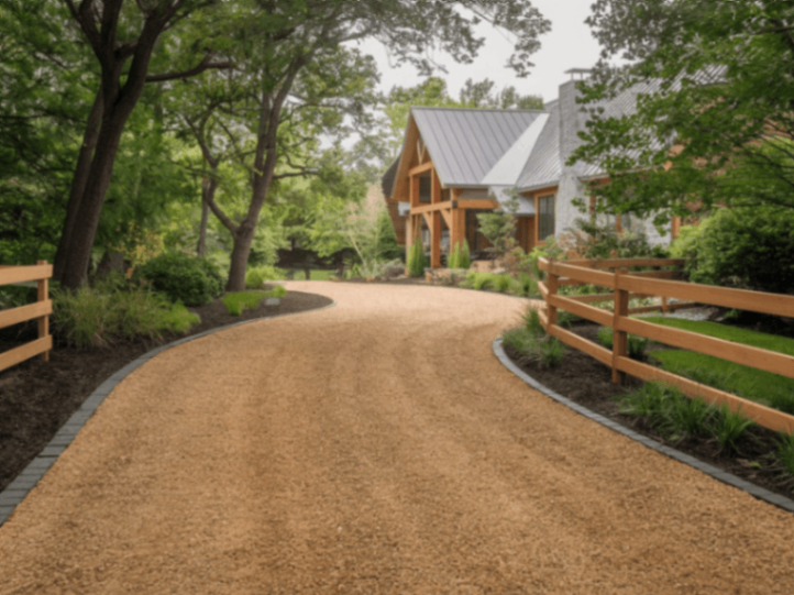 Residential gravel driveway