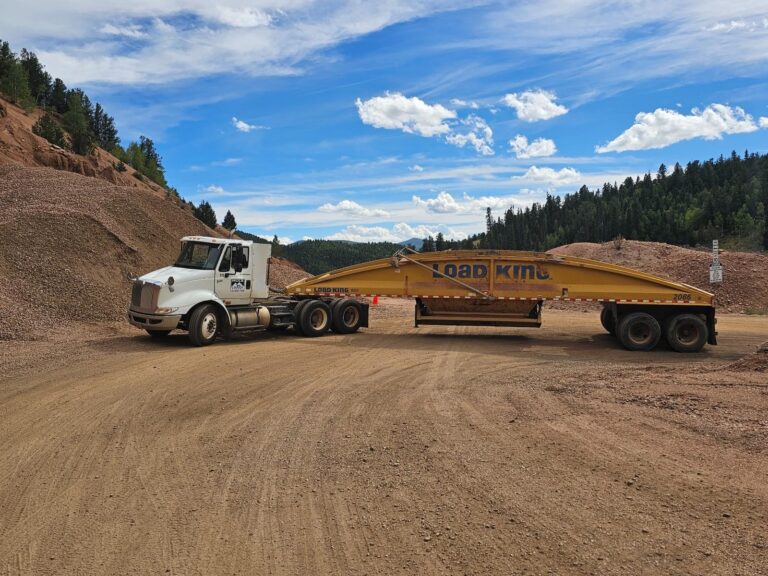 Belly dump truck at Mule Creek Gravel
